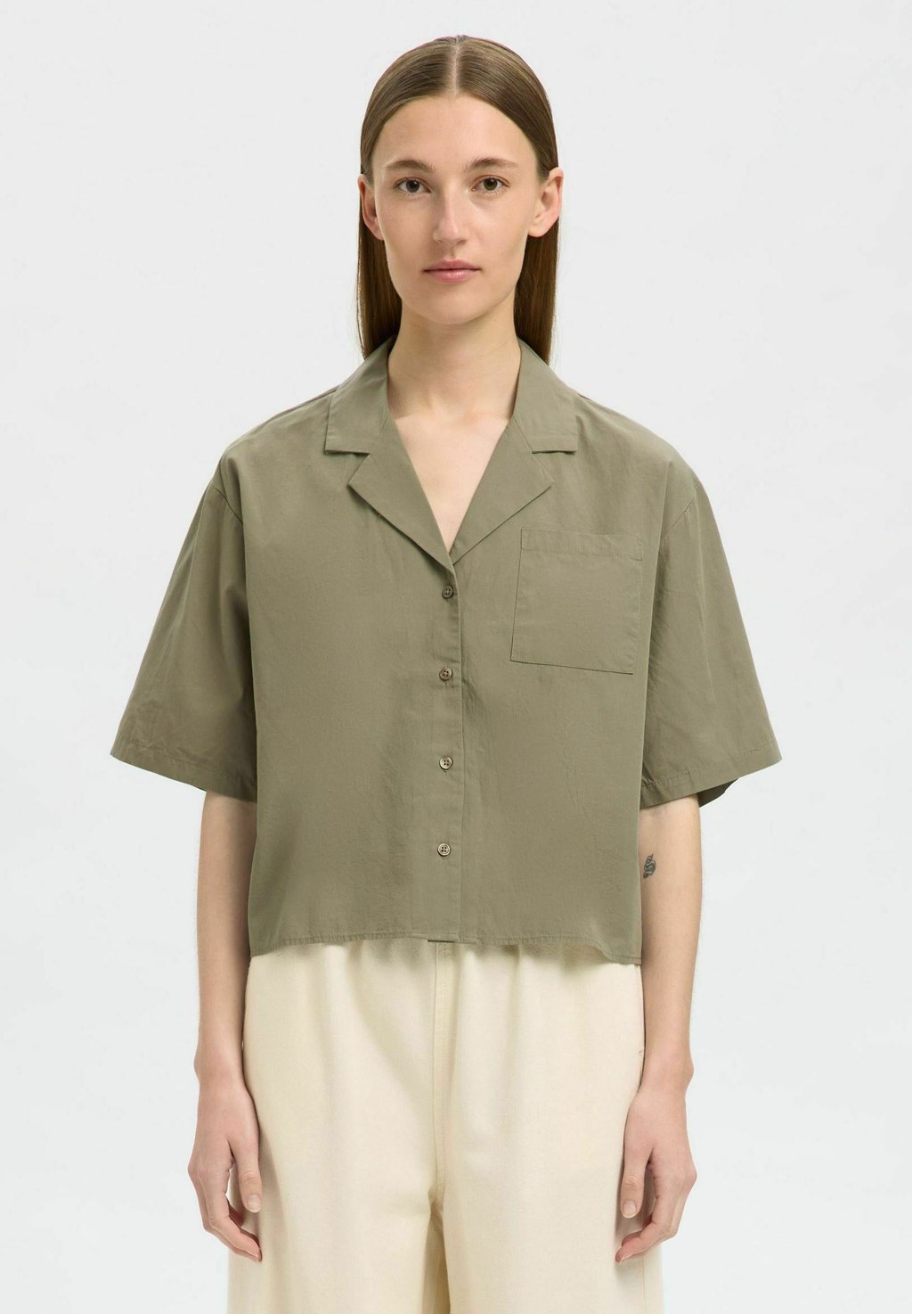 

Блузка на пуговицах Selected Femme, светло-зеленый