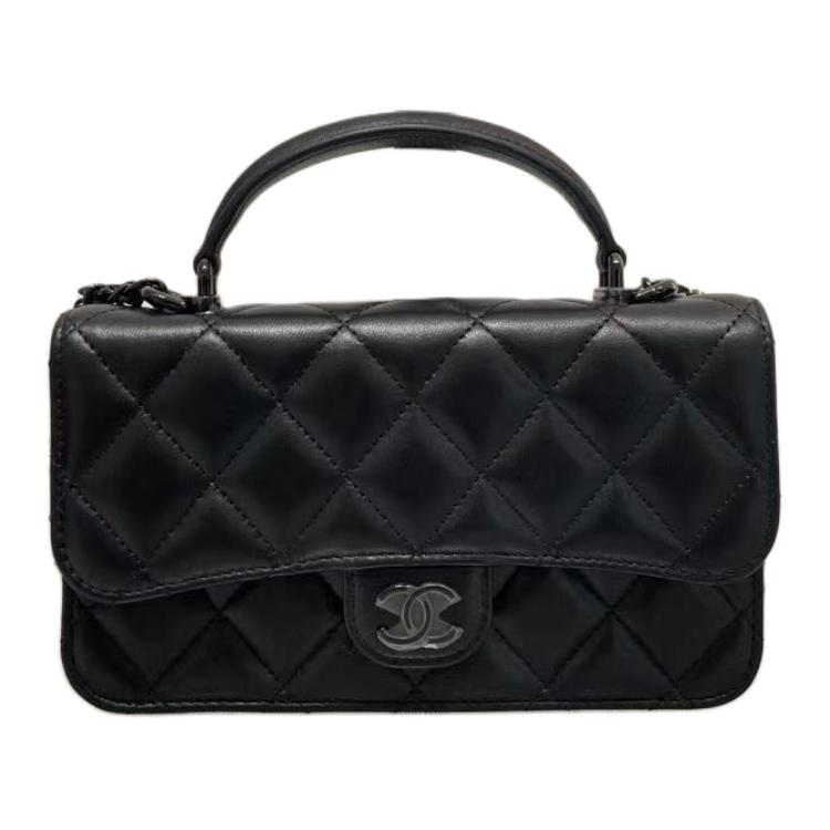 

Кожаная женская сумка через плечо, кроссбоди черная CHANEL