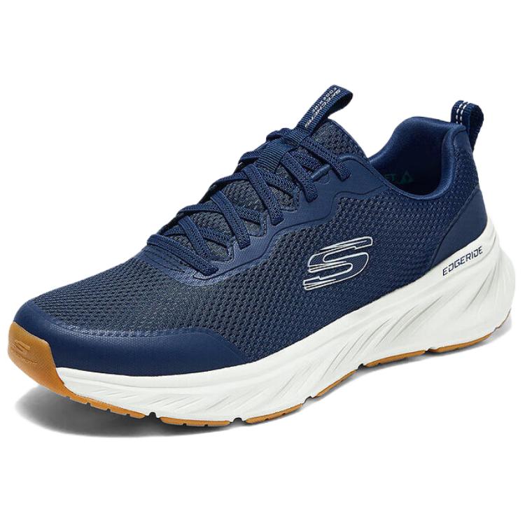 Skechers Мужские спортивные низкие повседневные беговые кроссовки Marine Blue - Marine Blue/White, цвет Marine Blue/White — фото 3