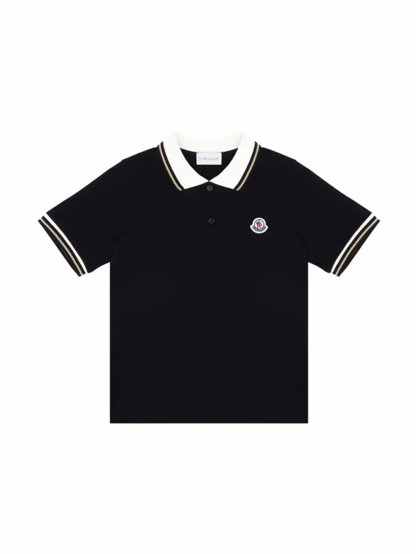

Хлопковое поло с логотипом Moncler, черный