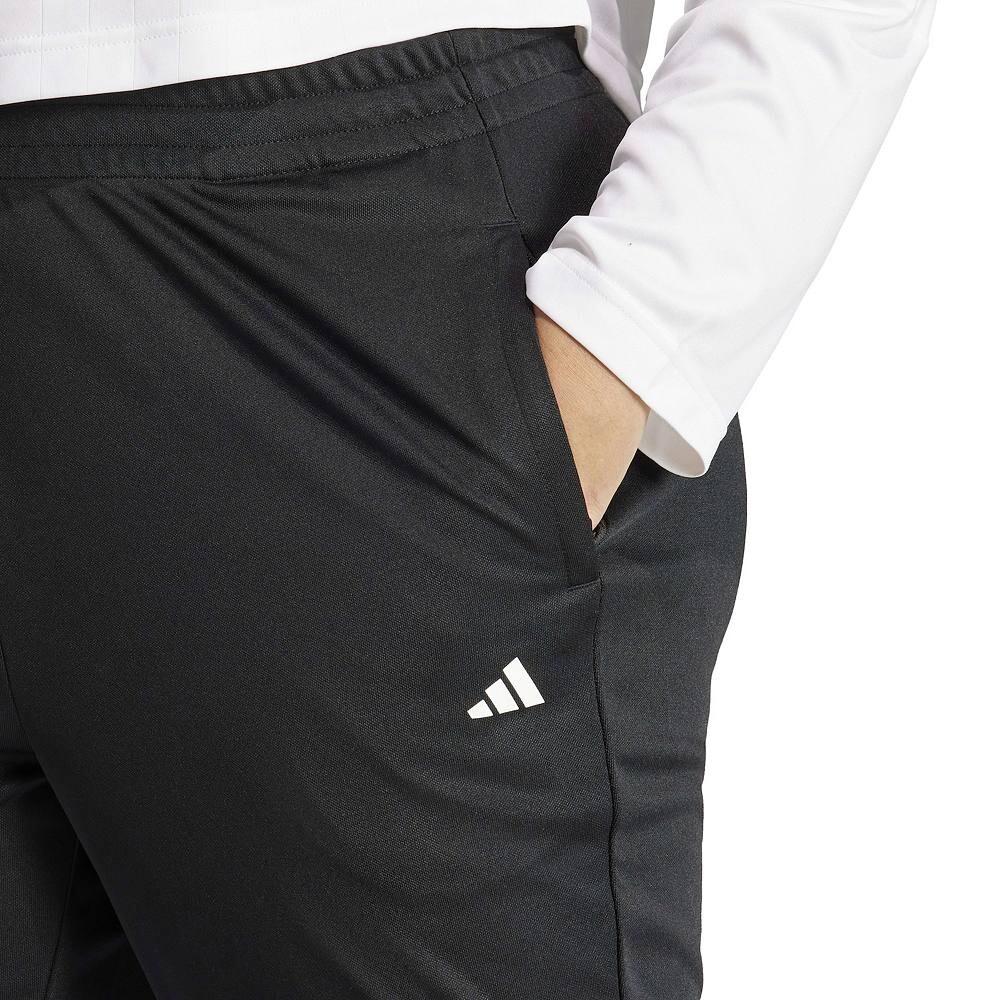Узкие зауженные спортивные брюки с 3 полосками adidas Sereno больших размеров Adidas, цвет Black White — фото 4