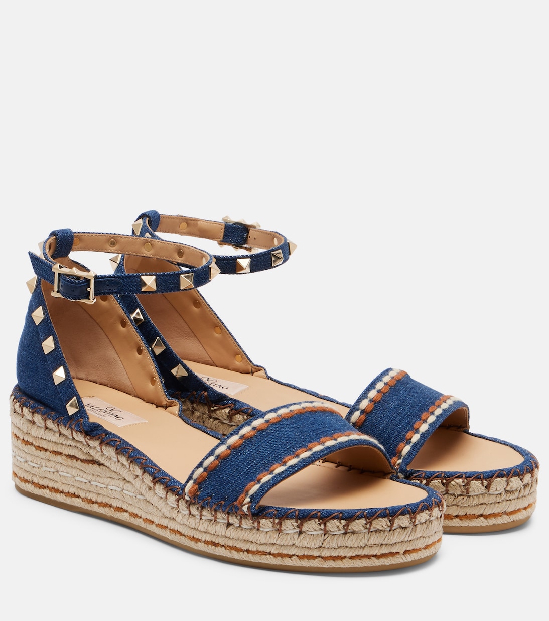 Эспадрильи Rockstud с двойным денимом Valentino Garavani, Denim