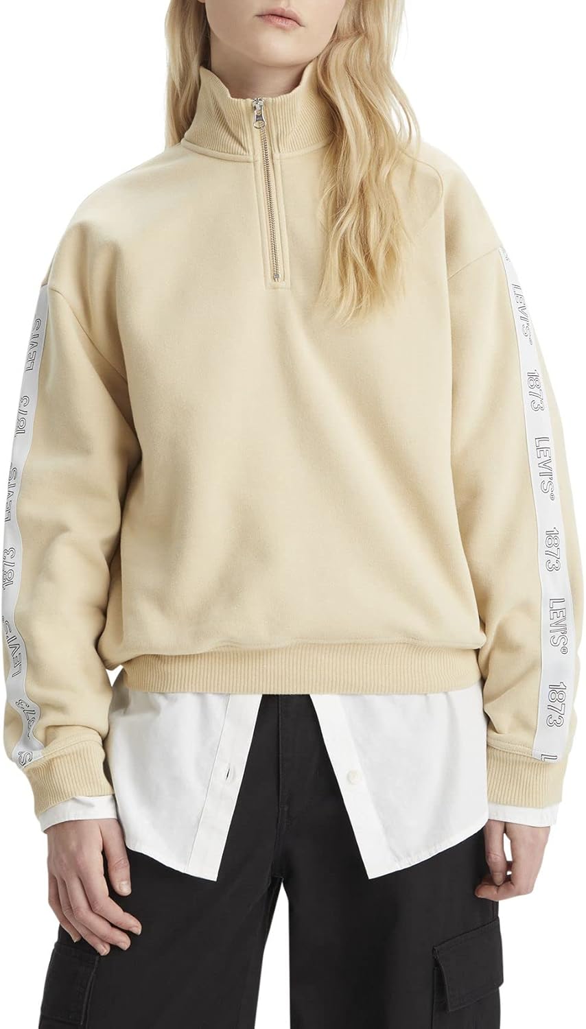 

Женский свитер Levi's с застежкой-молнией ¼ (также доступен в размере Plus), (New) Taping Pebble Graphic