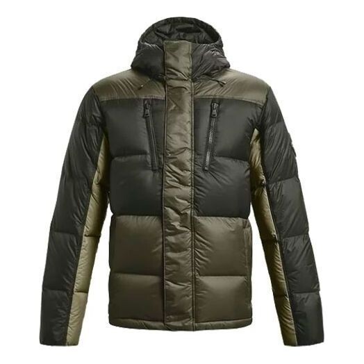 

Куртка coldgear infrared down blocked jacket 'black olive' Under Armour, зеленый