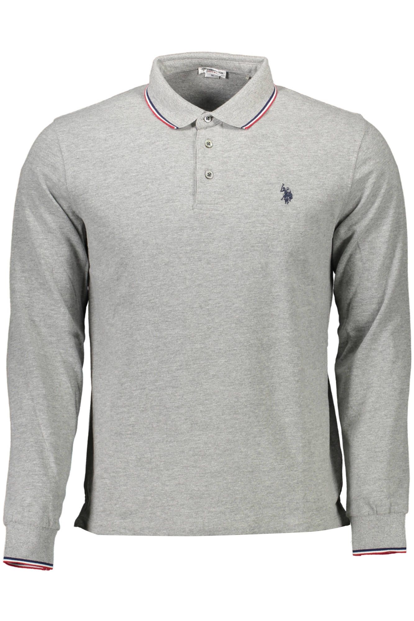 

Серая хлопковая мужская рубашка поло U.S. Polo Assn.