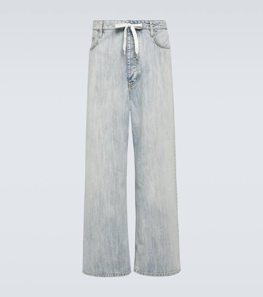 

Широкие брюки из хлопкового твила с заниженной талией Balenciaga, Bleached Ring