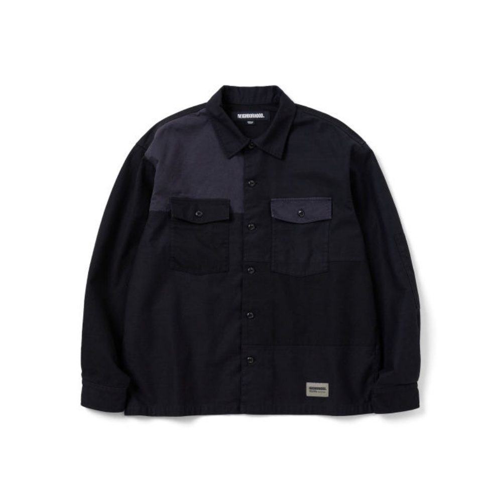 

Рубашка мужская с лацканом, умеренная рабочая одежда NEIGHBORHOOD, черный