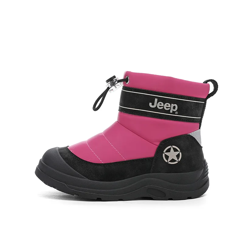 Водоотталкивающие утепленные нескользящие ботинки для детей Jeep, Obsidian Black/Rose Pink (Fleece-Lined)