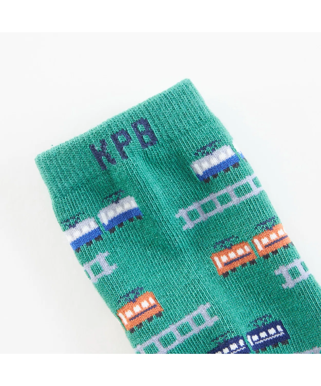 Носки детские с рисунком поездов, Crew Socks, японские, 11-23 см, серый меланж — фото 2