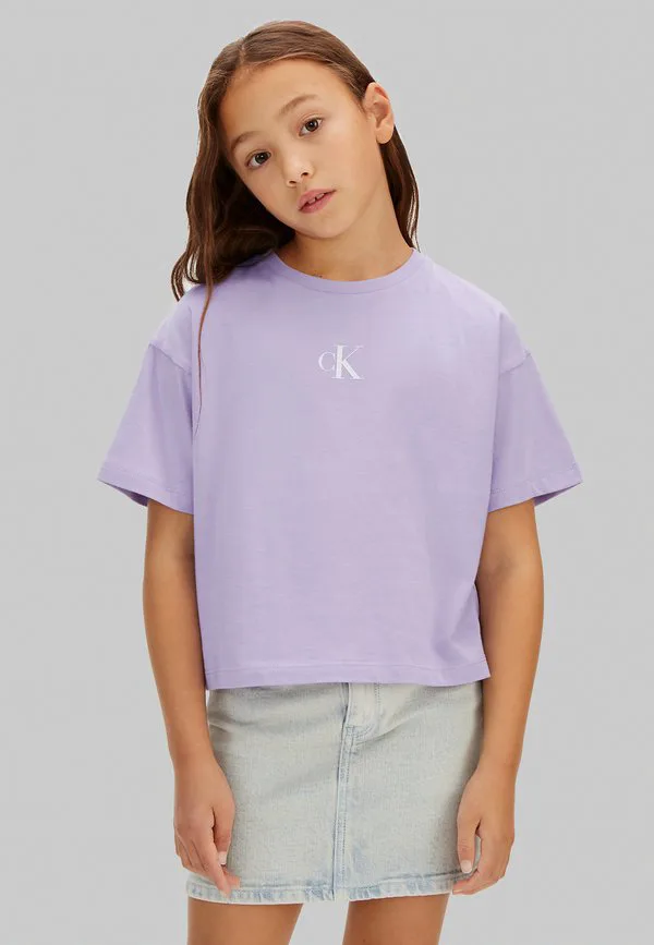 Базовая футболка свободного кроя с логотипом Calvin Klein Jeans, Soft Lavender — фото 2