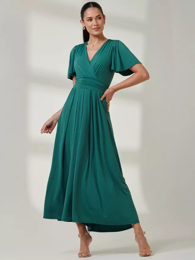 

Платье Jolie Moi Angel Sleeve Jersey Maxi, цвет dark teal