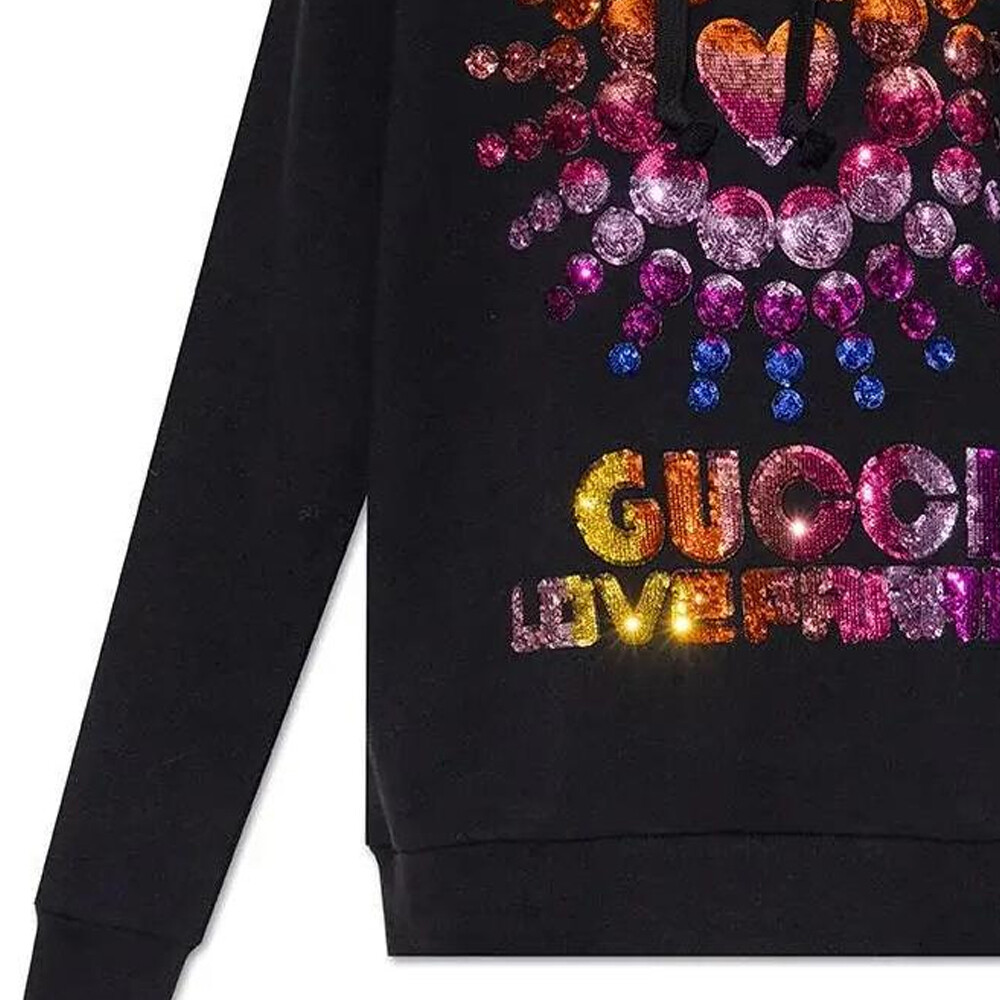 Женская толстовка GUCCI Классическая, 100% хлопок, черный — фото 3