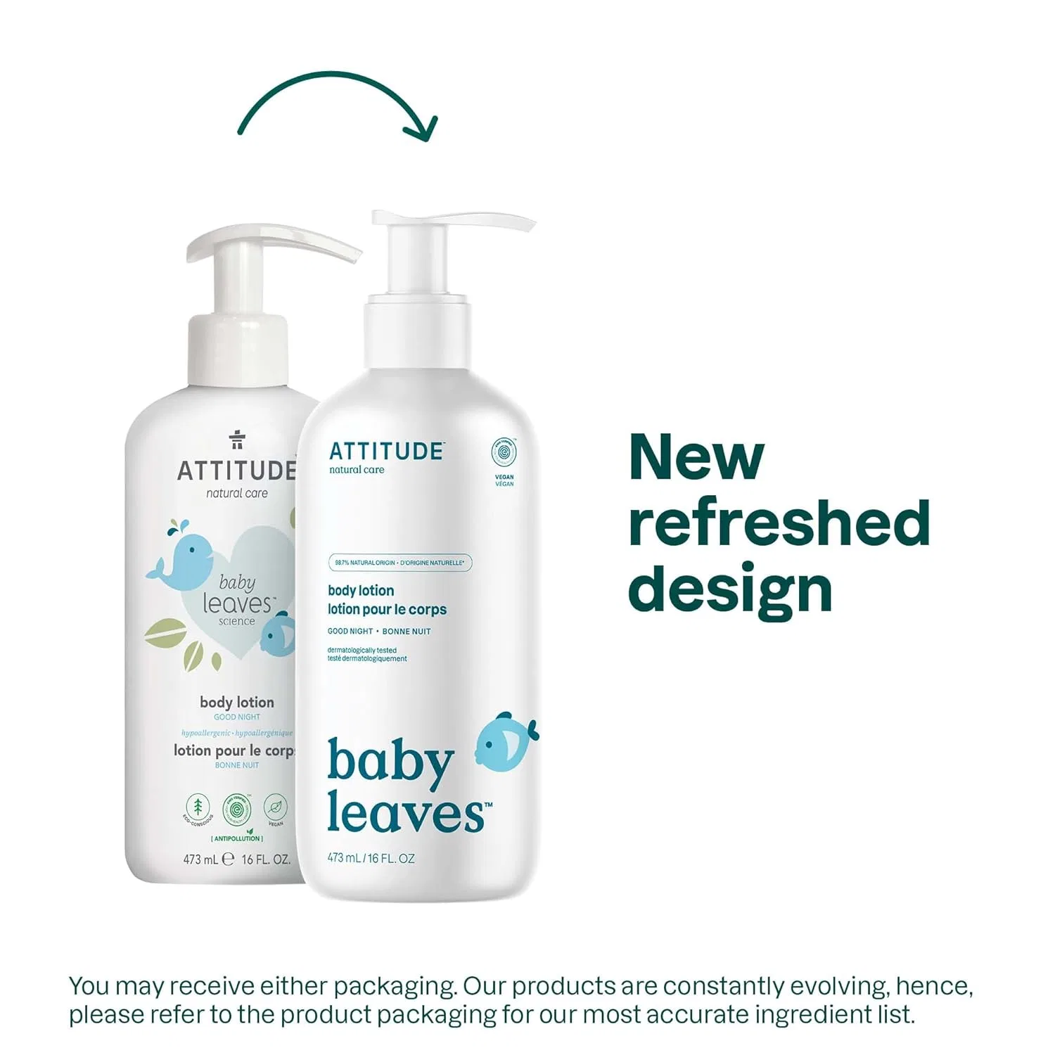 Натуральный лосьон для тела Attude Baby Leaves Science Almond Milk 473 мл Attitude — фото 2