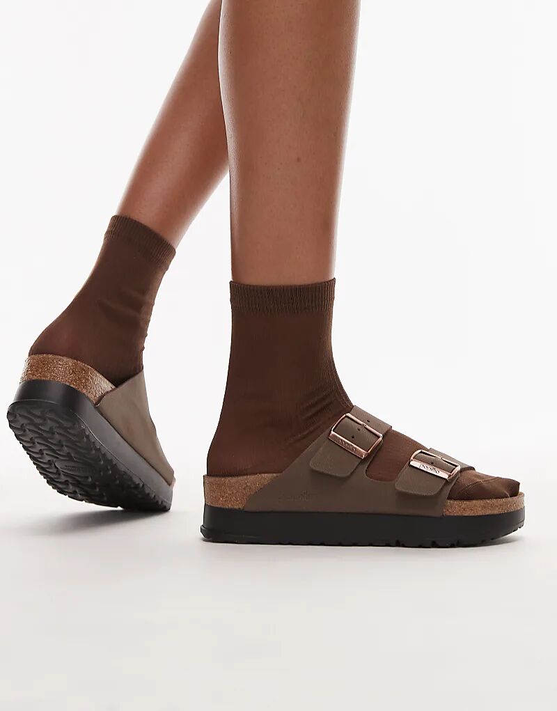Сандалии Birkenstock Papillio Arizona на гибкой платформе цвета мокко — фото 4