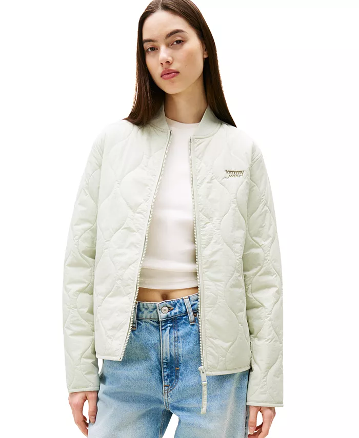 

Женская куртка с логотипом Onion Quilt Tommy Jeans, зеленый