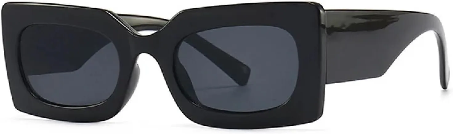 

Ретро прямоугольные солнцезащитные очки-гелевые защитные очки для женщин, модные градиентные очки с защитой от УФ-излучения для мужчин TVTBBVV, Black Gray