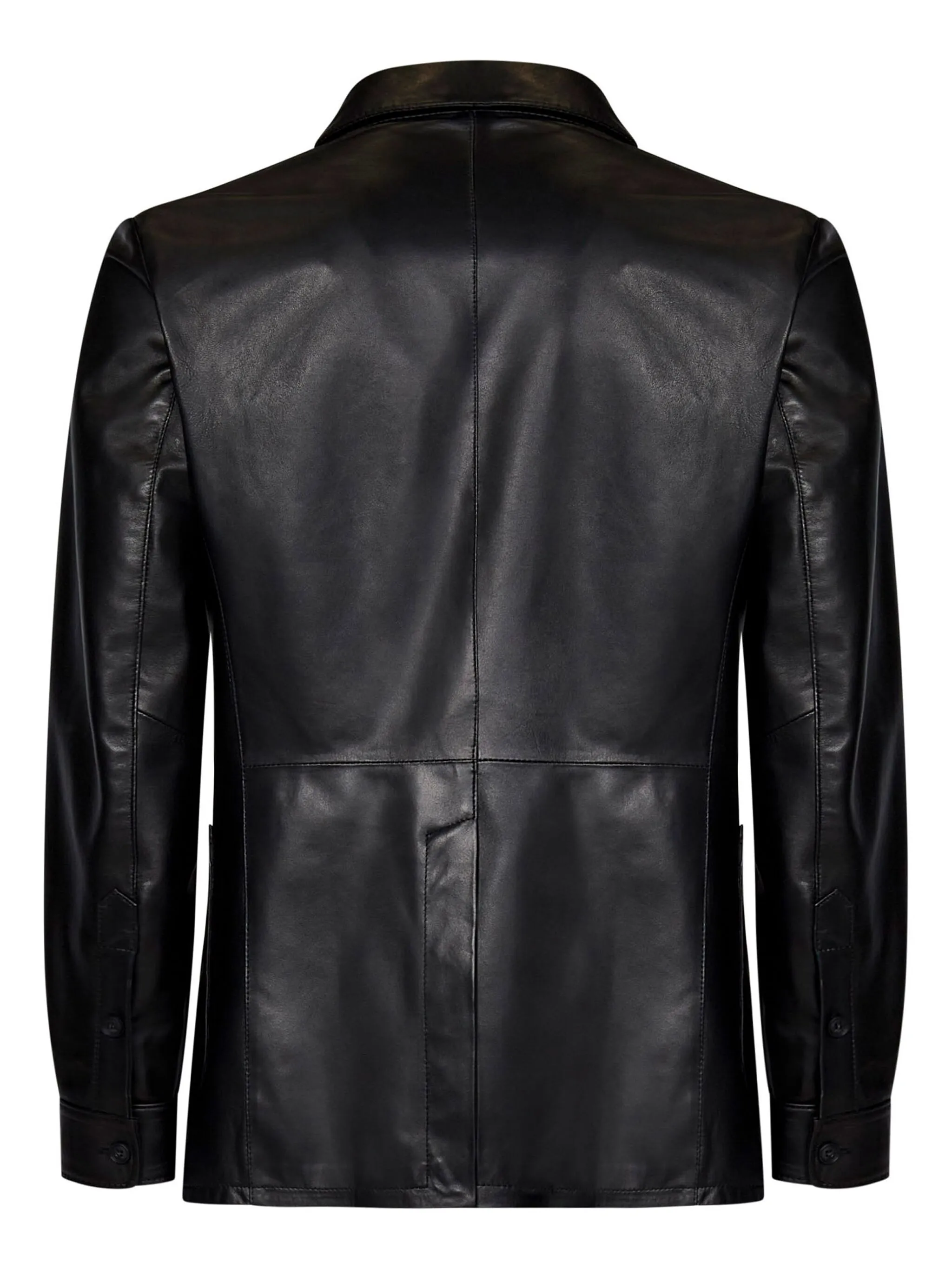 

Однобортный кожаный пиджак Franzese Collection, черный