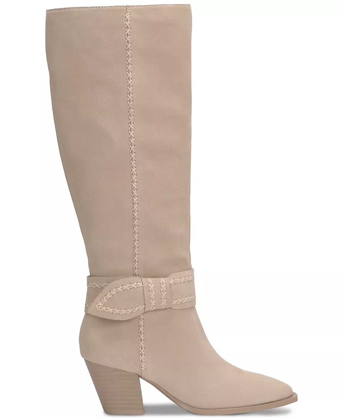 Женские высокие ботинки до колена Risvin Bow Whipstich на каблуке Lucky Brand, коричневый/бежевый — фото 2