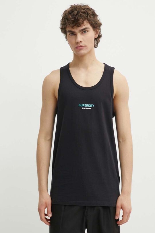 

Хлопковая футболка Superdry, черный