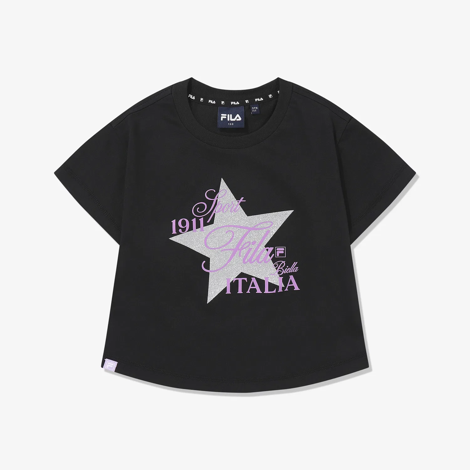 Детская укороченная футболка Twinkle Stitch чёрная от Fila Kids — фото 2