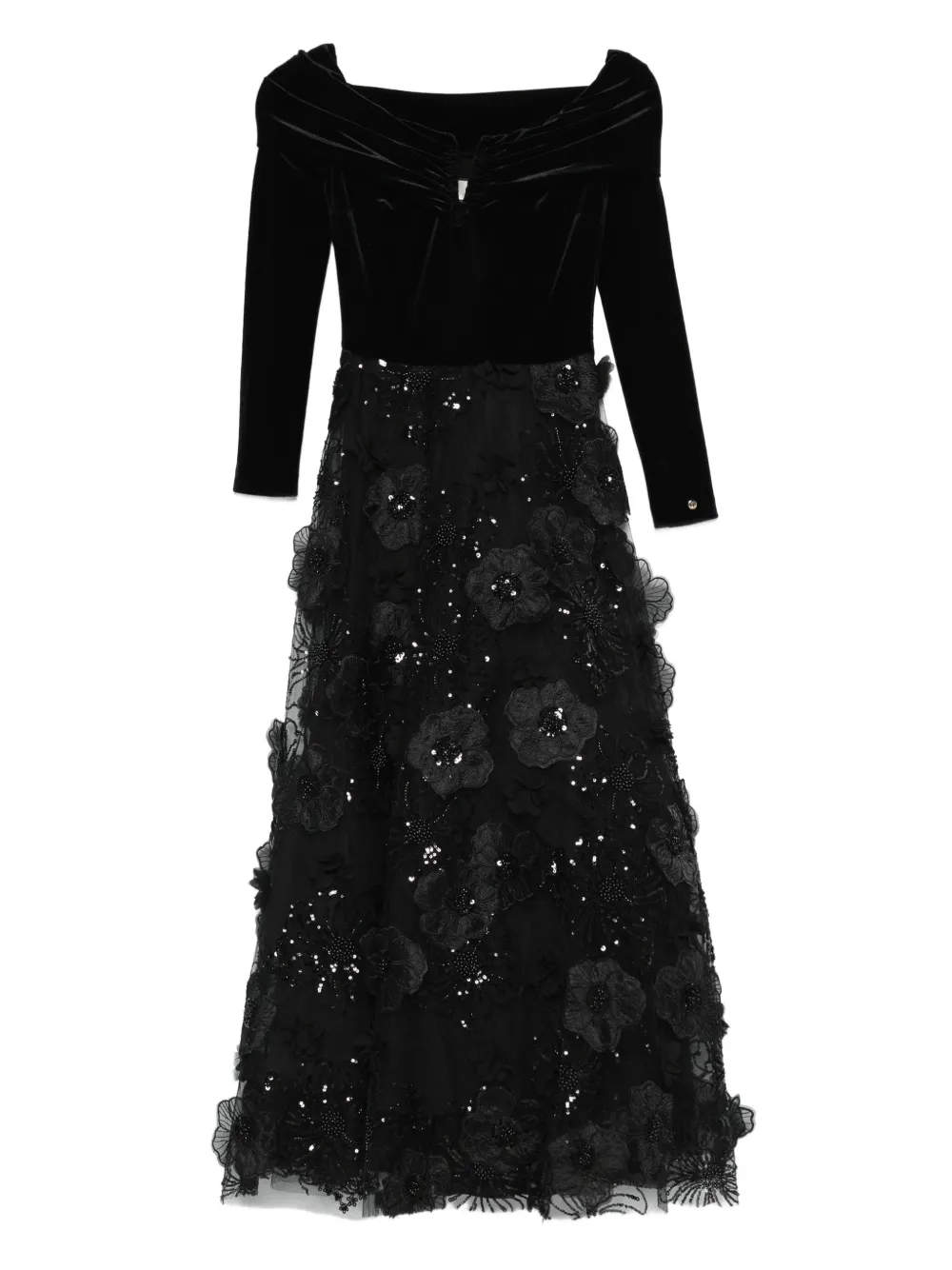 

Платье с цветочной аппликацией NISSA, черный