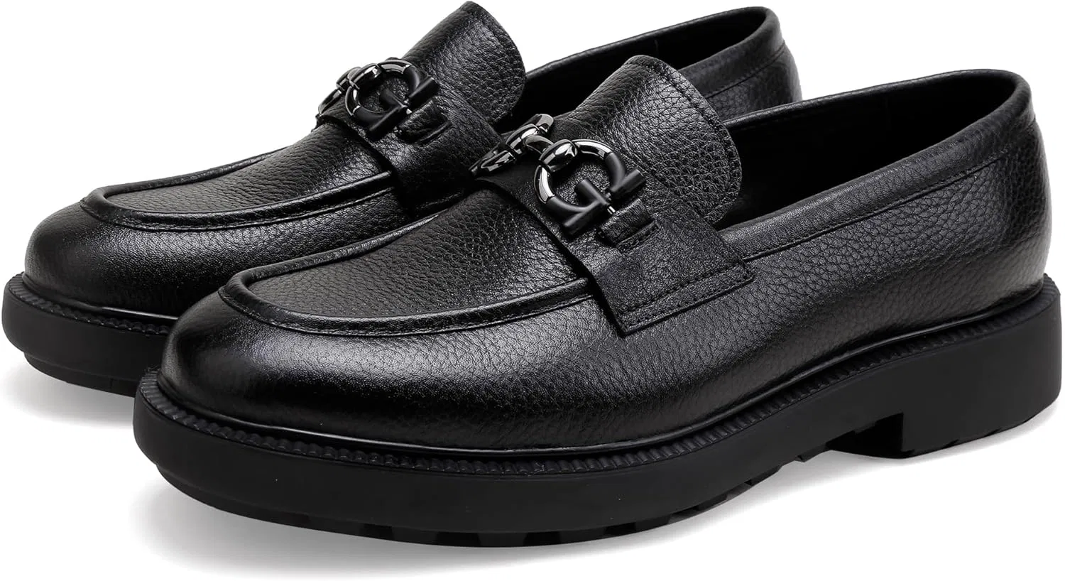 Лоферы из натуральной кожи, классические мужские туфли, Black