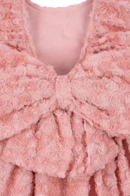 Платье мини с цветочными аппликациями Ally Flower Dress Konges Sløjd, розовый — фото 4