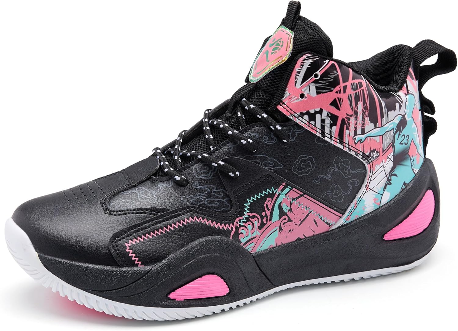 

Мужские баскетбольные кроссовки модные, дышащие, с противоскользящей подошвой, для бега и тренировок на свежем воздухе Kniaiwx, черный