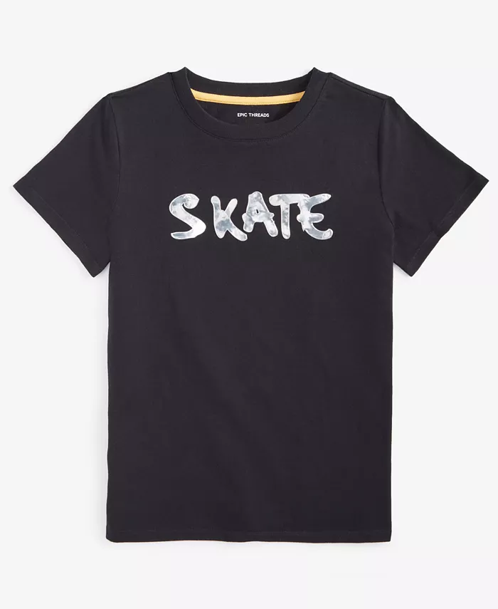 

Футболка с графическим принтом Slicked Skate для мальчиков Little & Big Epic Threads, черный