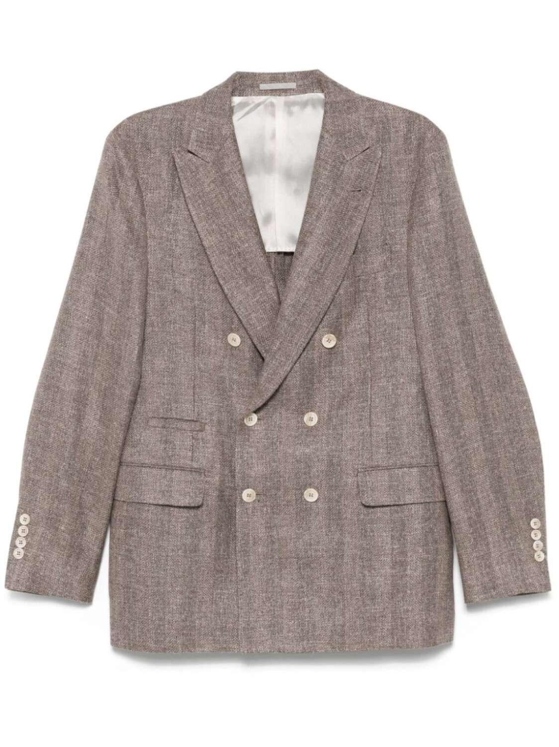 

Двубортный пиджак Brunello Cucinelli, коричневый