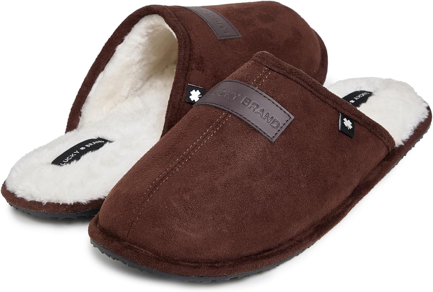Мужские домашние тапочки Lucky Brand из микровельвета с мягкой подкладкой, коричневый — фото 3