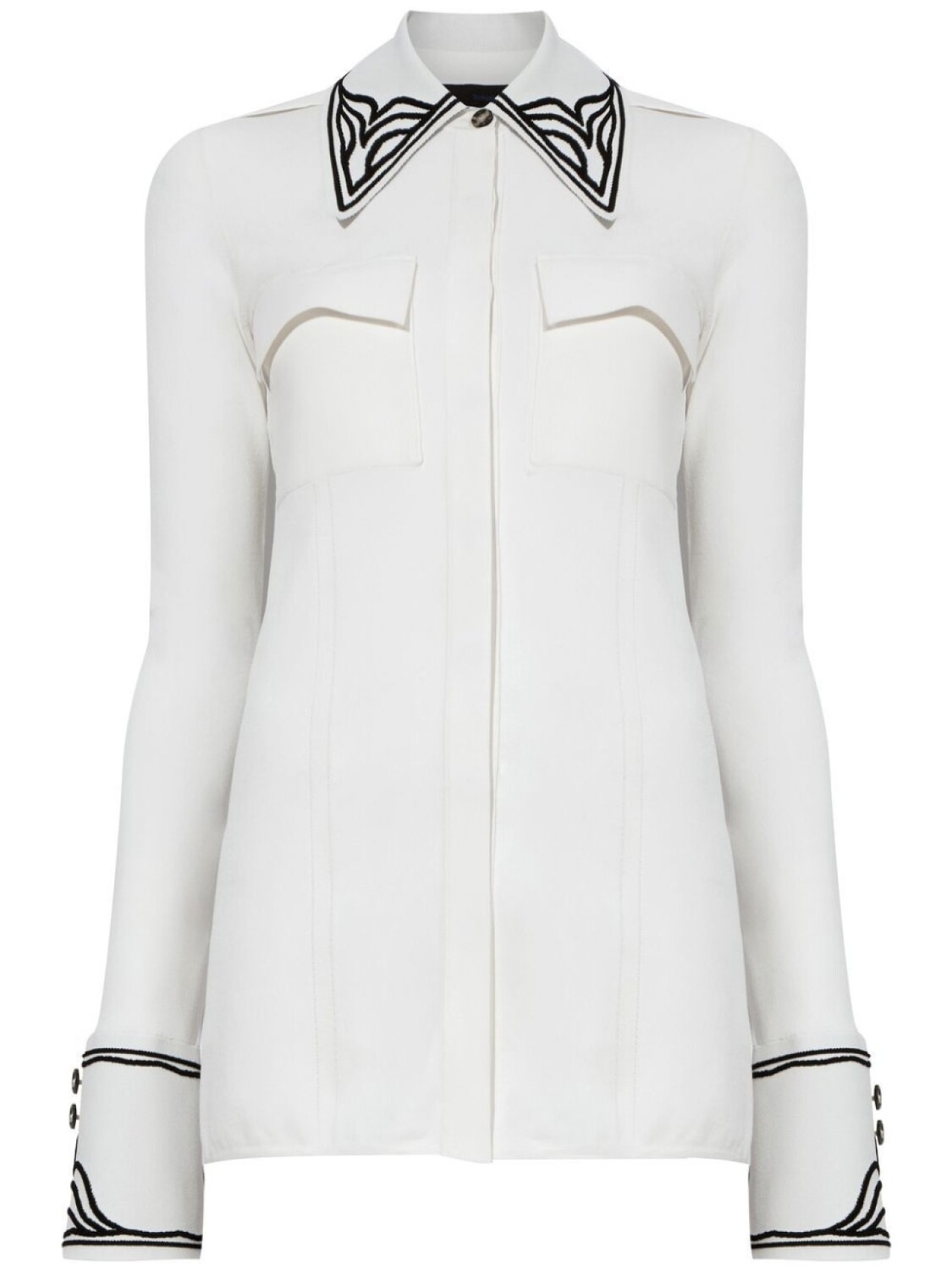 

Proenza Schouler cloqué-effect pointed-collar shirt, белый