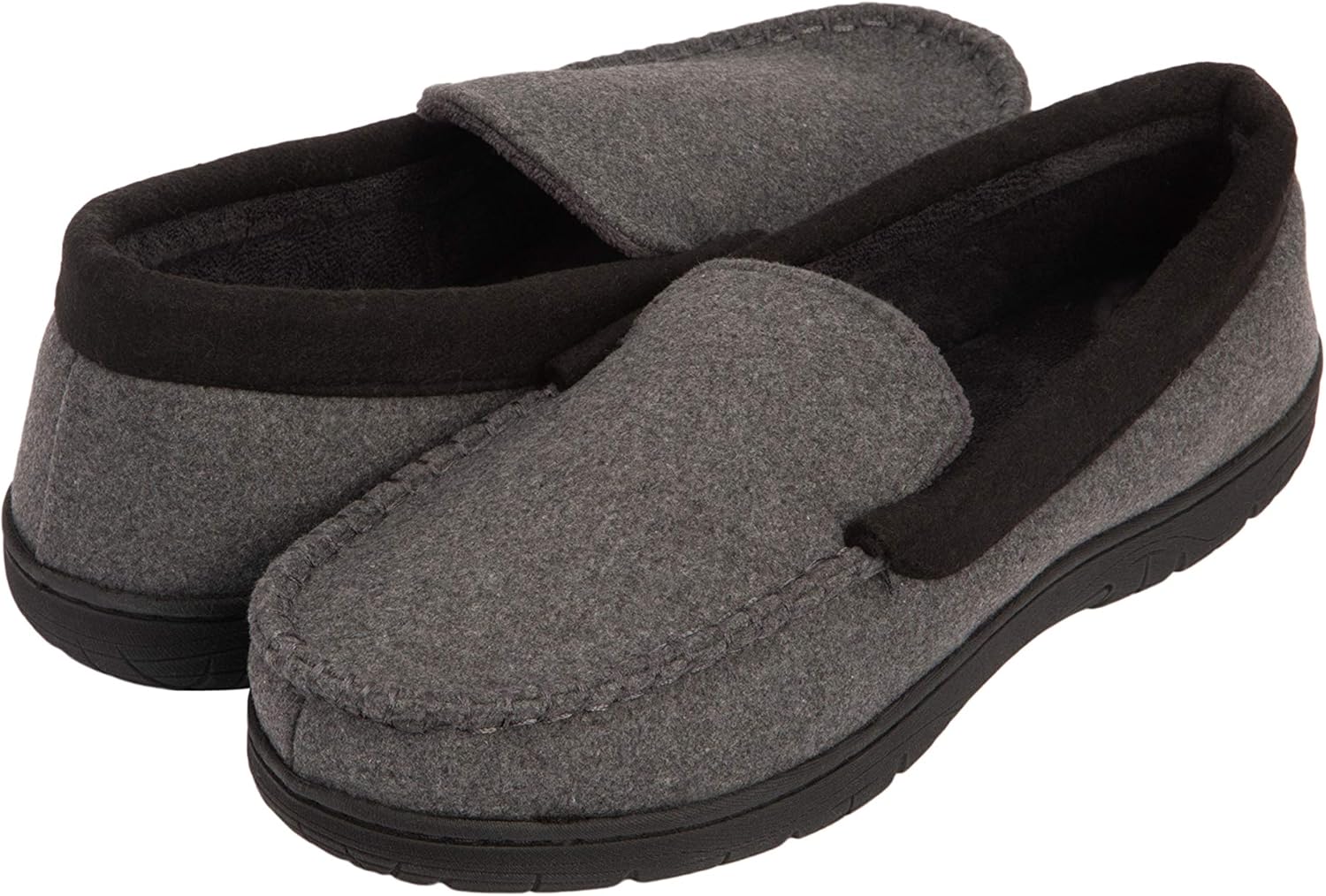 Мужские тапочки Hanes ComfortSoft с вязью и вставкой из мемори-пены, модель Venetian, для дома и улицы, Charcoal — фото 3