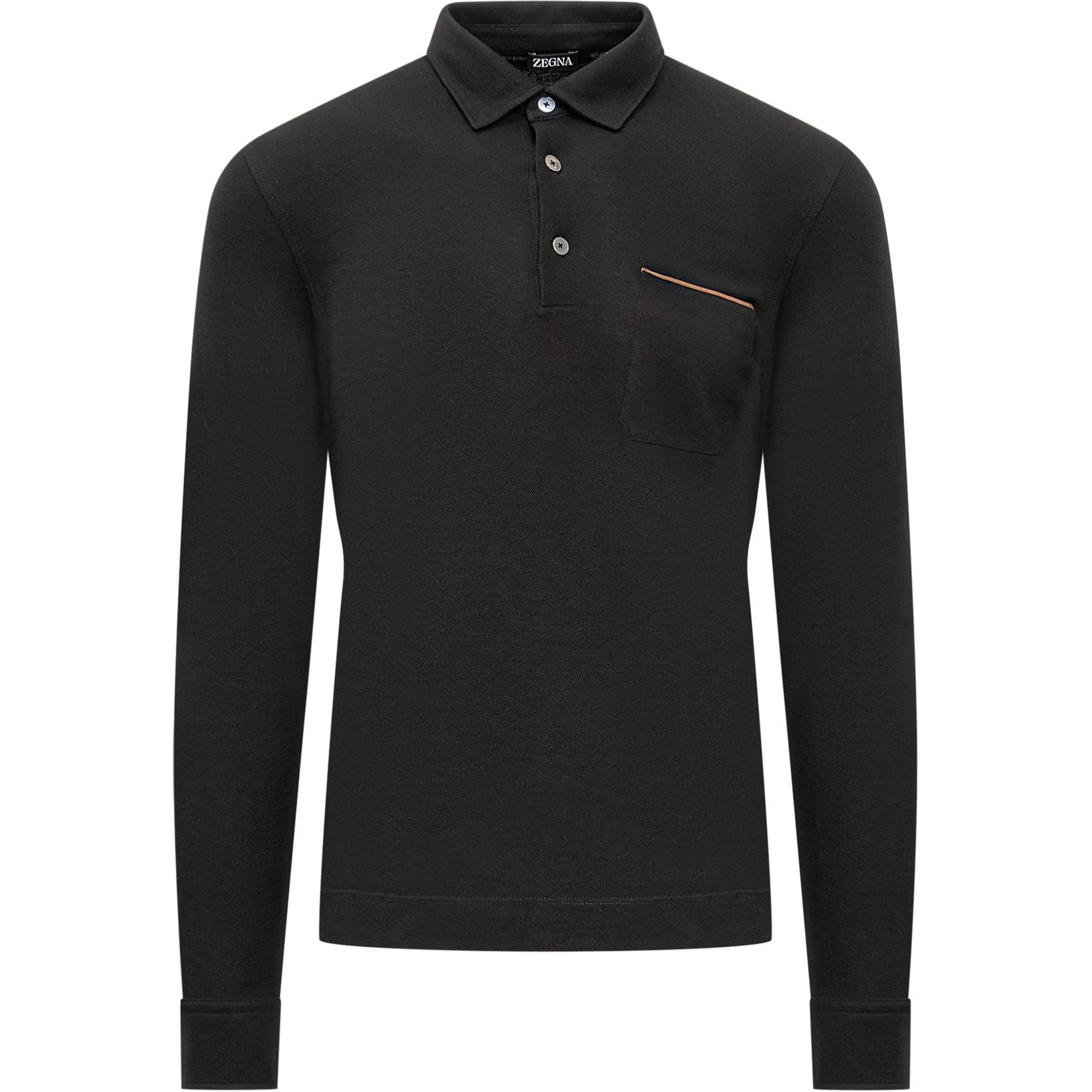 

Длинный рукав поло Ermenegildo Zegna, черный