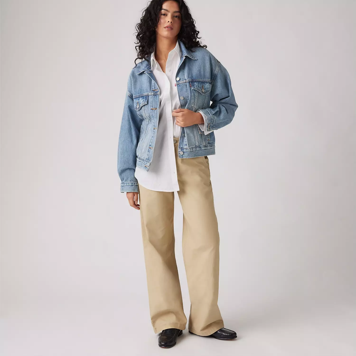 

Прямые женские брюки 90-х годов Levi's, цвет Travertine - White