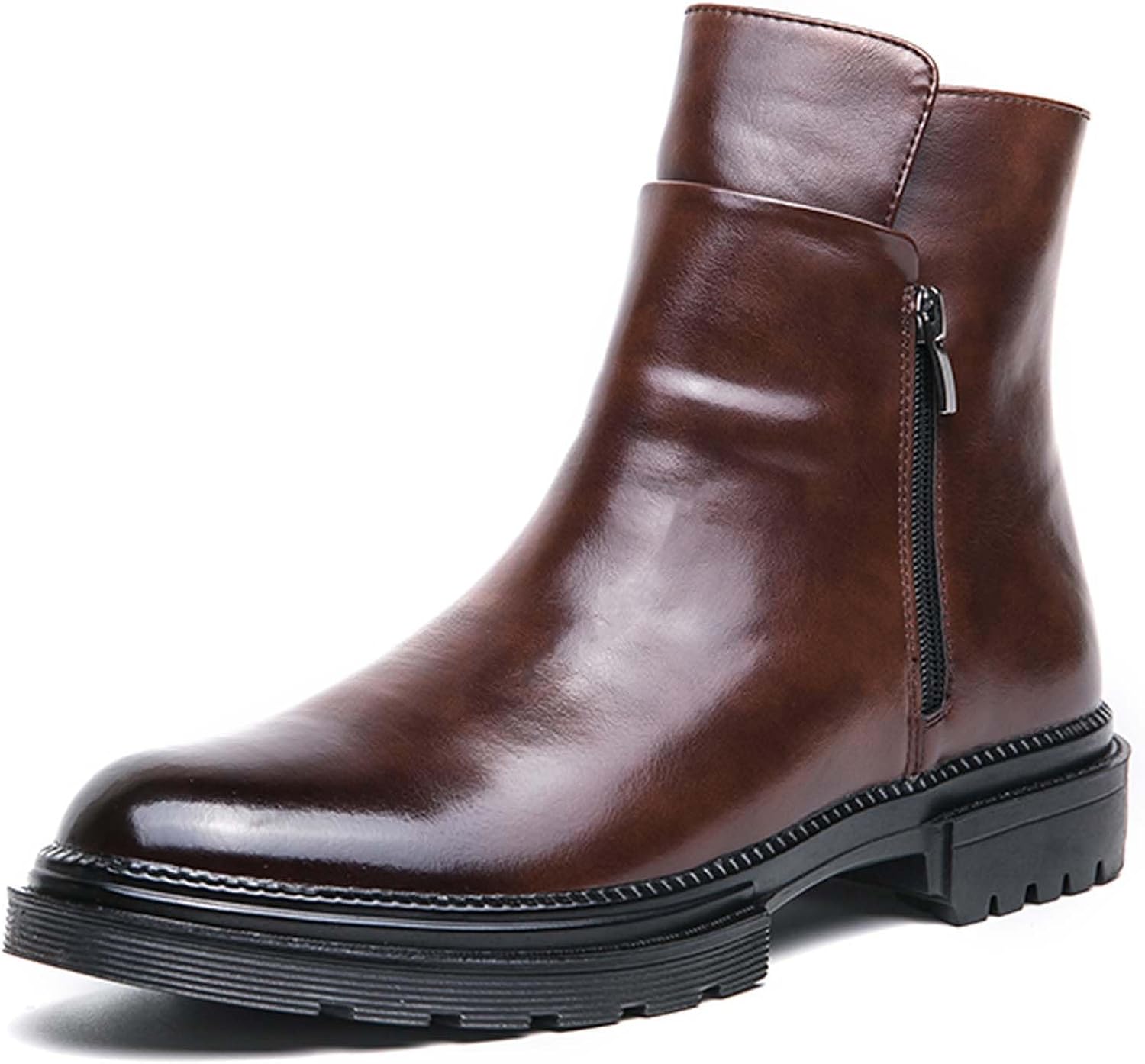 

Мужские модные челси ботинки с толстой подошвой, увеличивающие рост, деловые повседневные формальные ботинки чукка, городские высокие ботинки, костюмная обувь для офиса, свадьбы, церкви, кожаные туфли Generic, коричневый