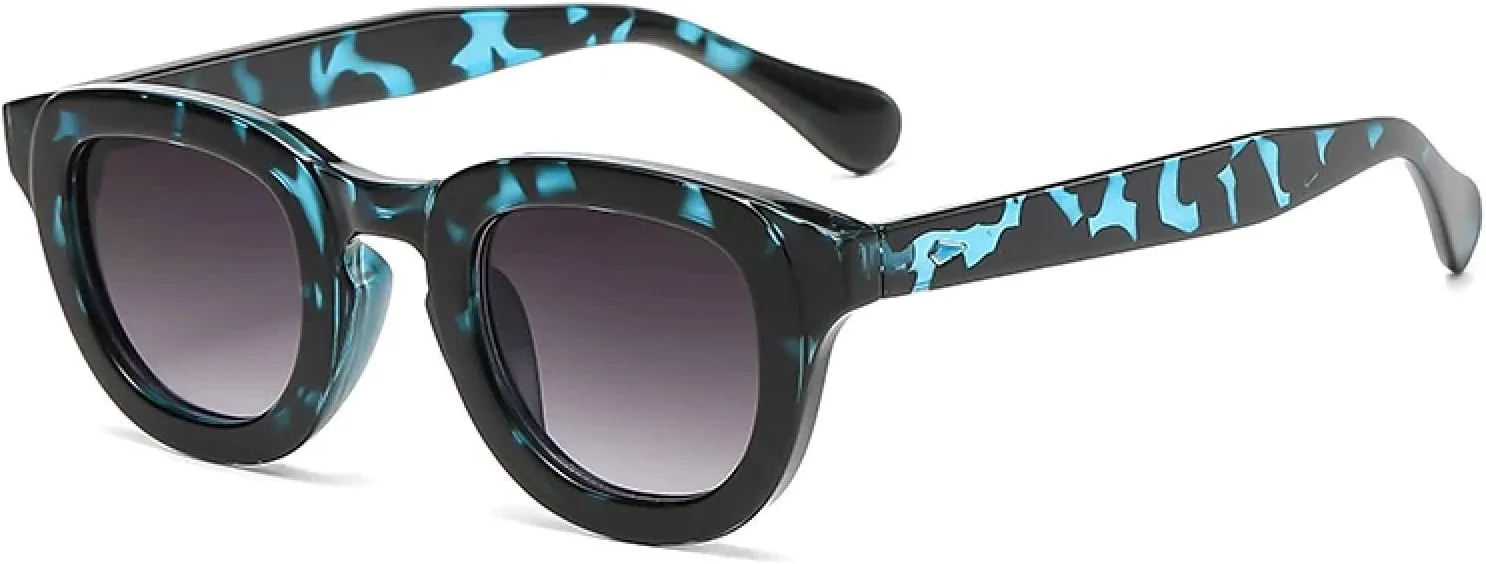 

Женские солнцезащитные очки в овальной оправе, толстой оправе, для маленького лица, с индивидуальным дизайном, разноцветные, модные TVTBBVV, Blue Hawksbill Grey