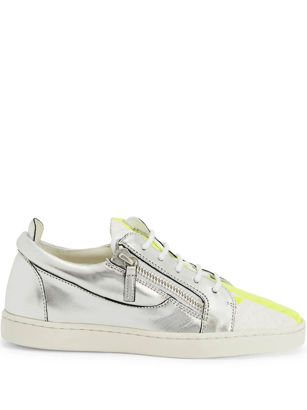Кроссовки Nicki с эффектом металлик Giuseppe Zanotti, серебяный
