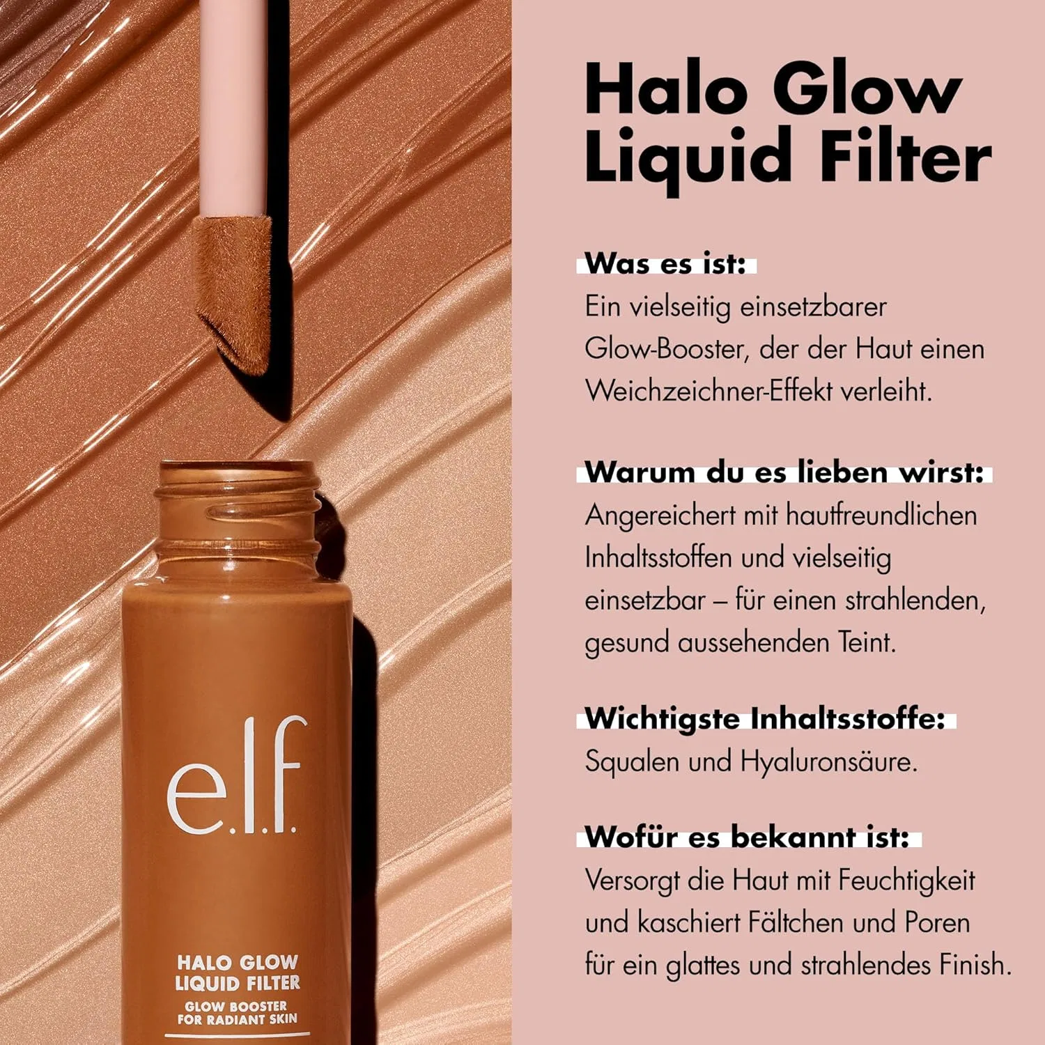 Жидкий бустер для лица e.l.f. Halo Glow Liquid Filter, оттенок 2 Fair/Light E.L.F., Highlighter — фото 4