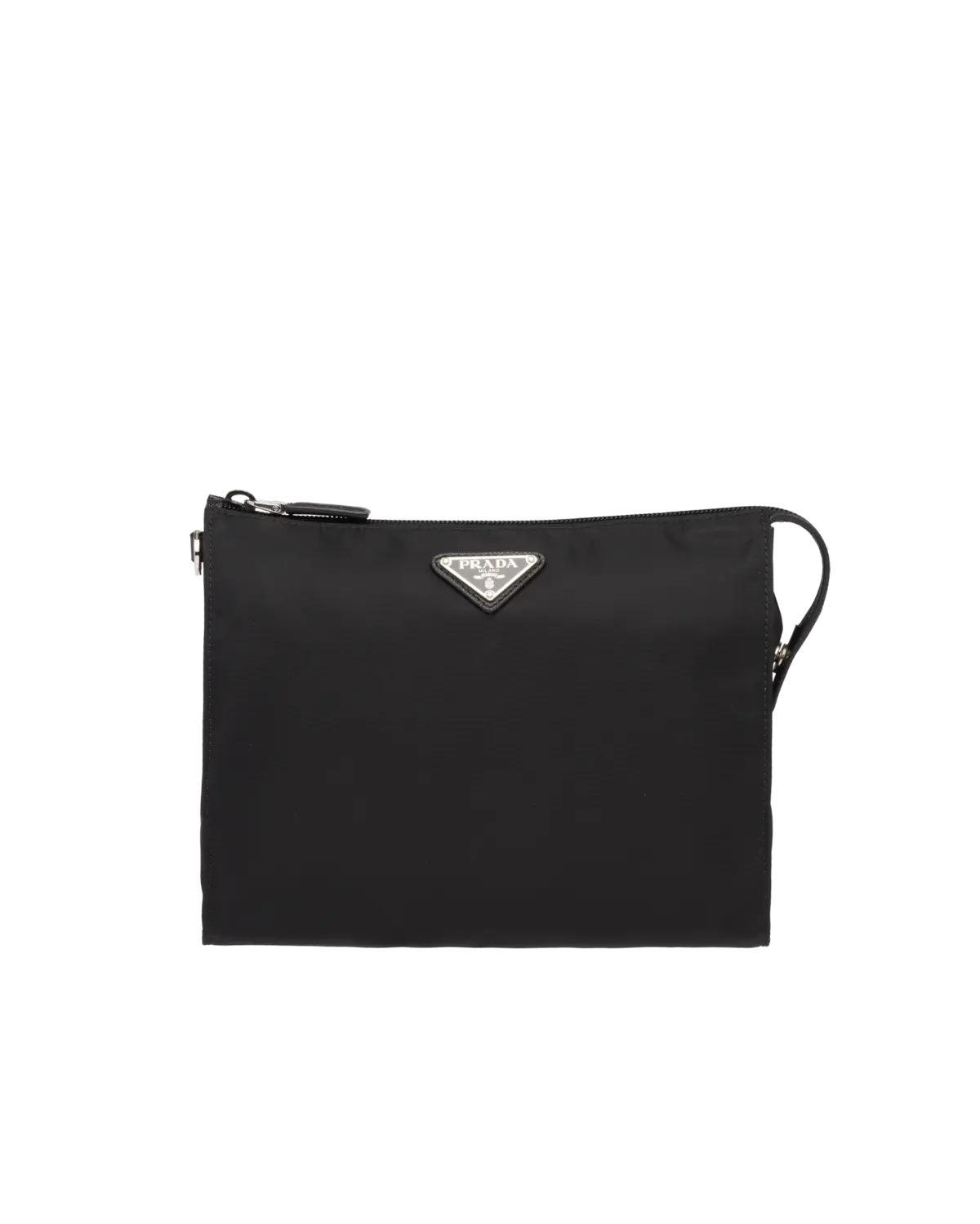 

Несессер из переработанного нейлона и кожи сафьяно Prada, черный