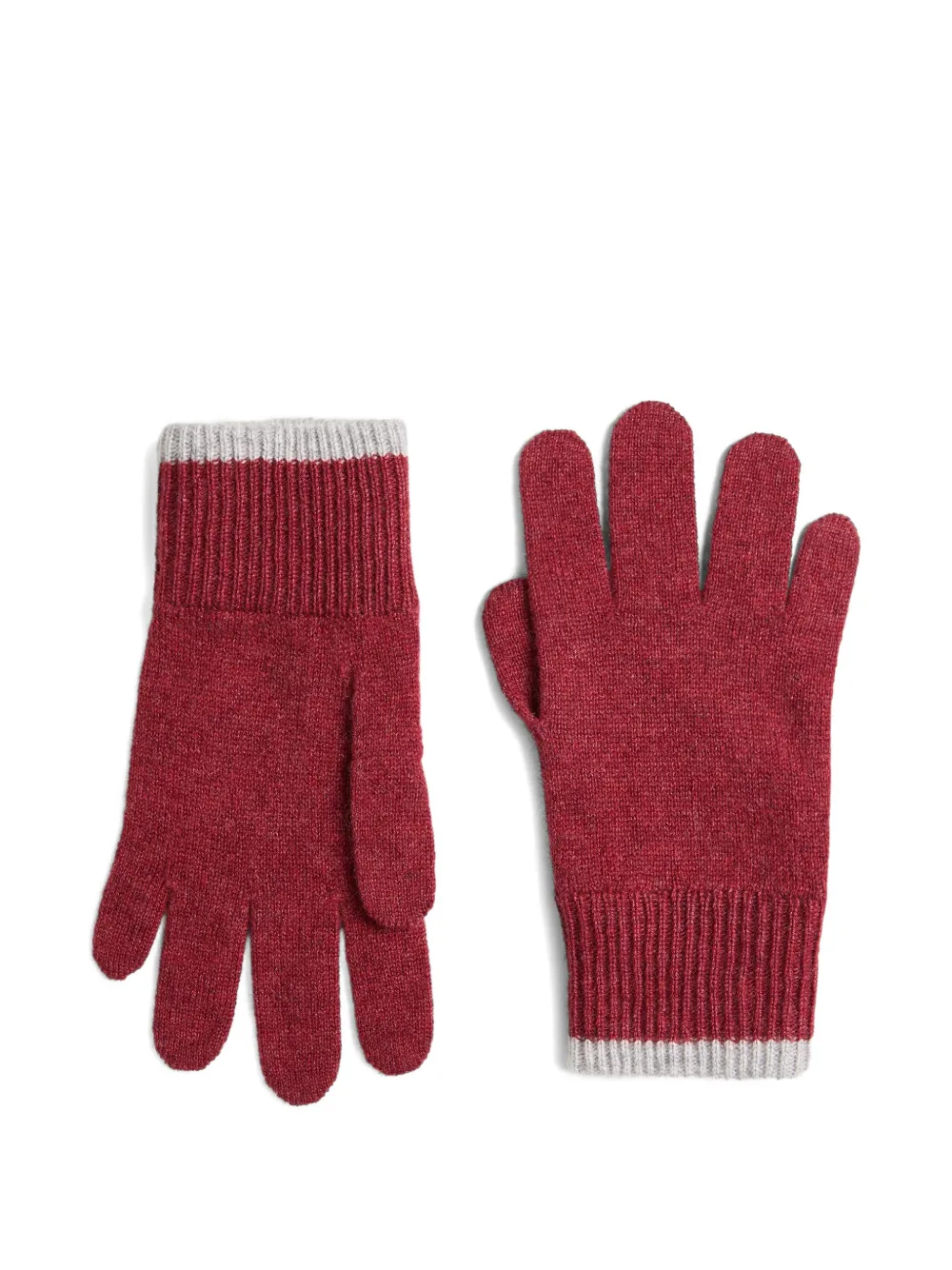 

Кашемировые перчатки в рубчик Brunello Cucinelli Kids, красный