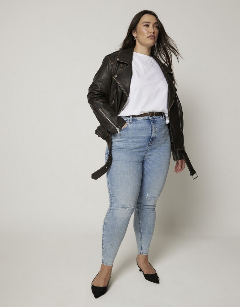 

River Island — Голубые суперскинни джинсы