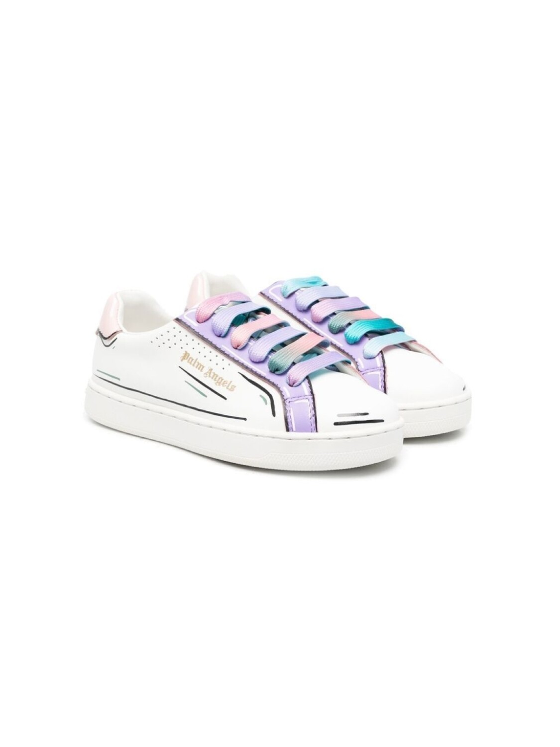 

Кроссовки на шнуровке Palm Angels Kids, белый