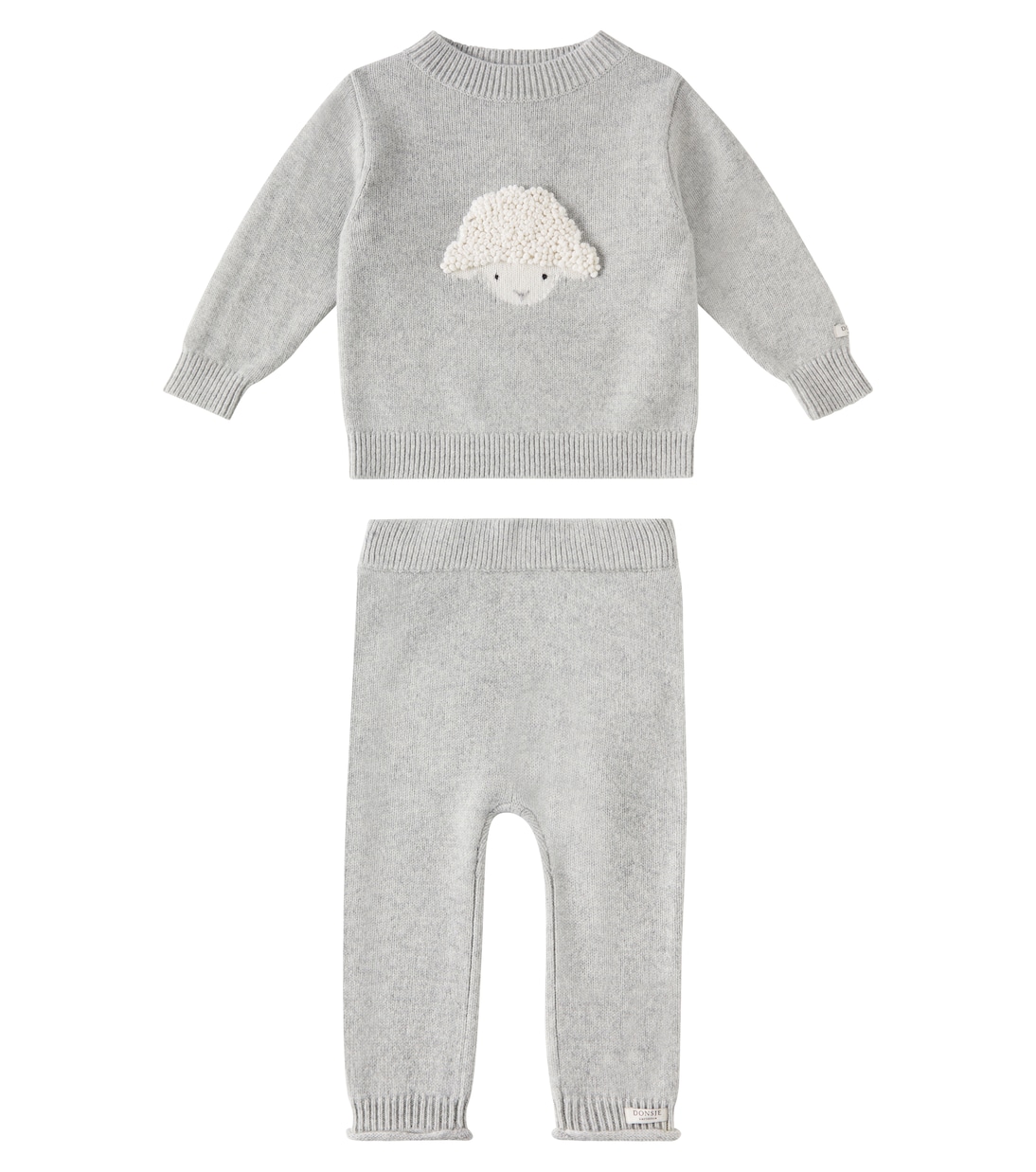 

Комплект из шерстяного свитера и брюк Baby Denn Donsje, Soft Grey Melange