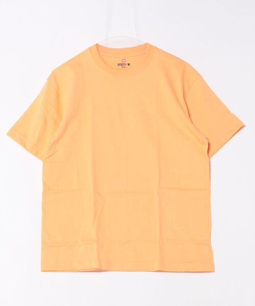 

Футболка унисекс, плотная, однотонная HANES Beefy, светло-оранжевый