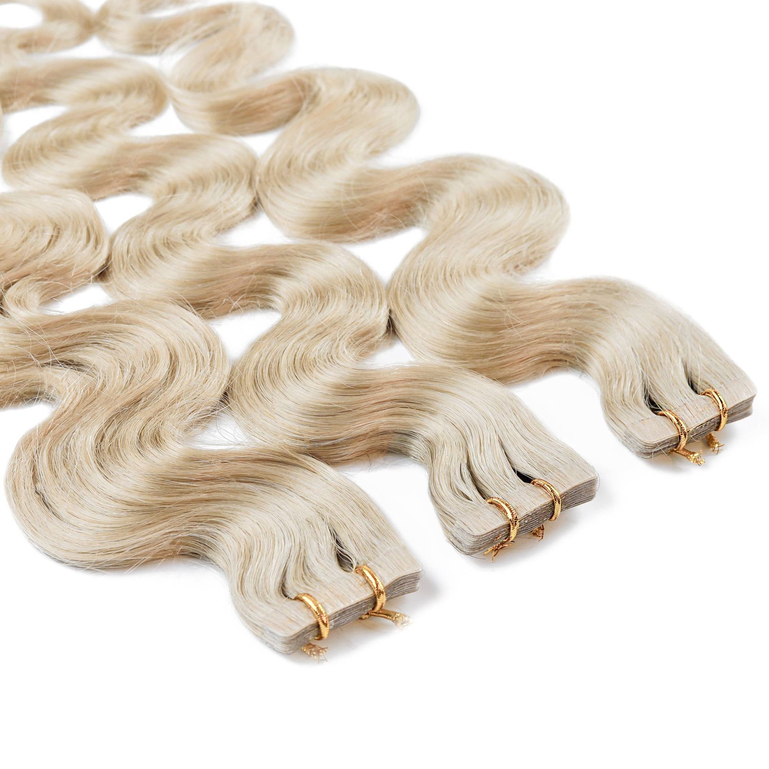 Накладные волосы tape extensions echthaar #10/1 hell-lichtblond asch Hair2Heart, 60cm, количество 10 шт.