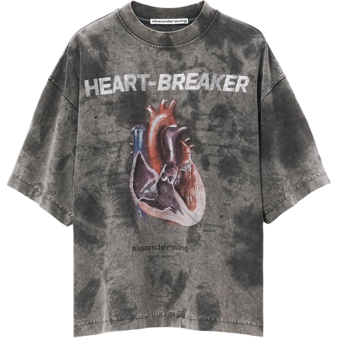 Футболка Heartbreaker с эффектом отбеливания Alexander Wang, серая — фото 2