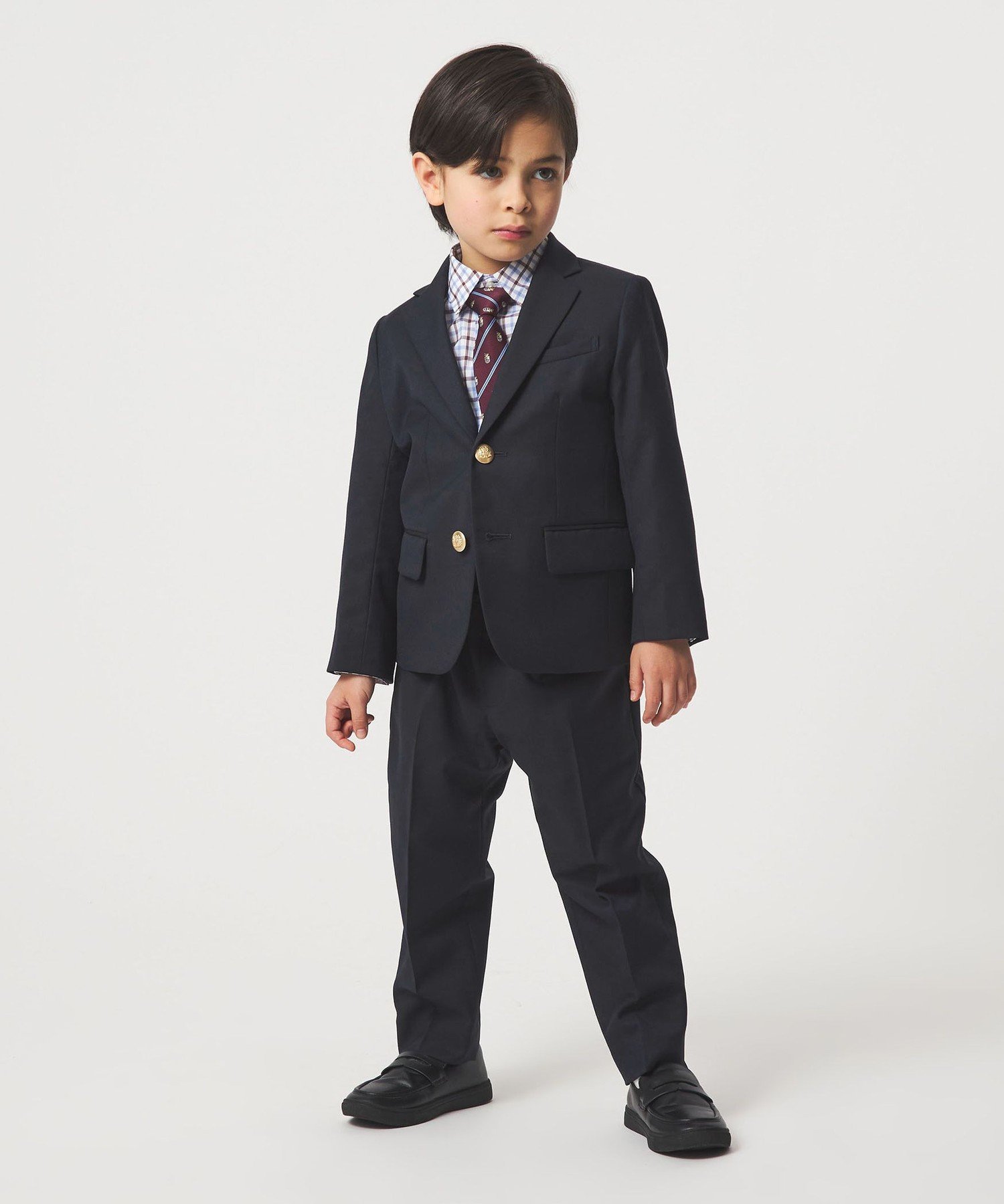 Однотонные брюки TRW / Детские 110-130 см UNITED ARROWS green label relaxing, NAVY — фото 3