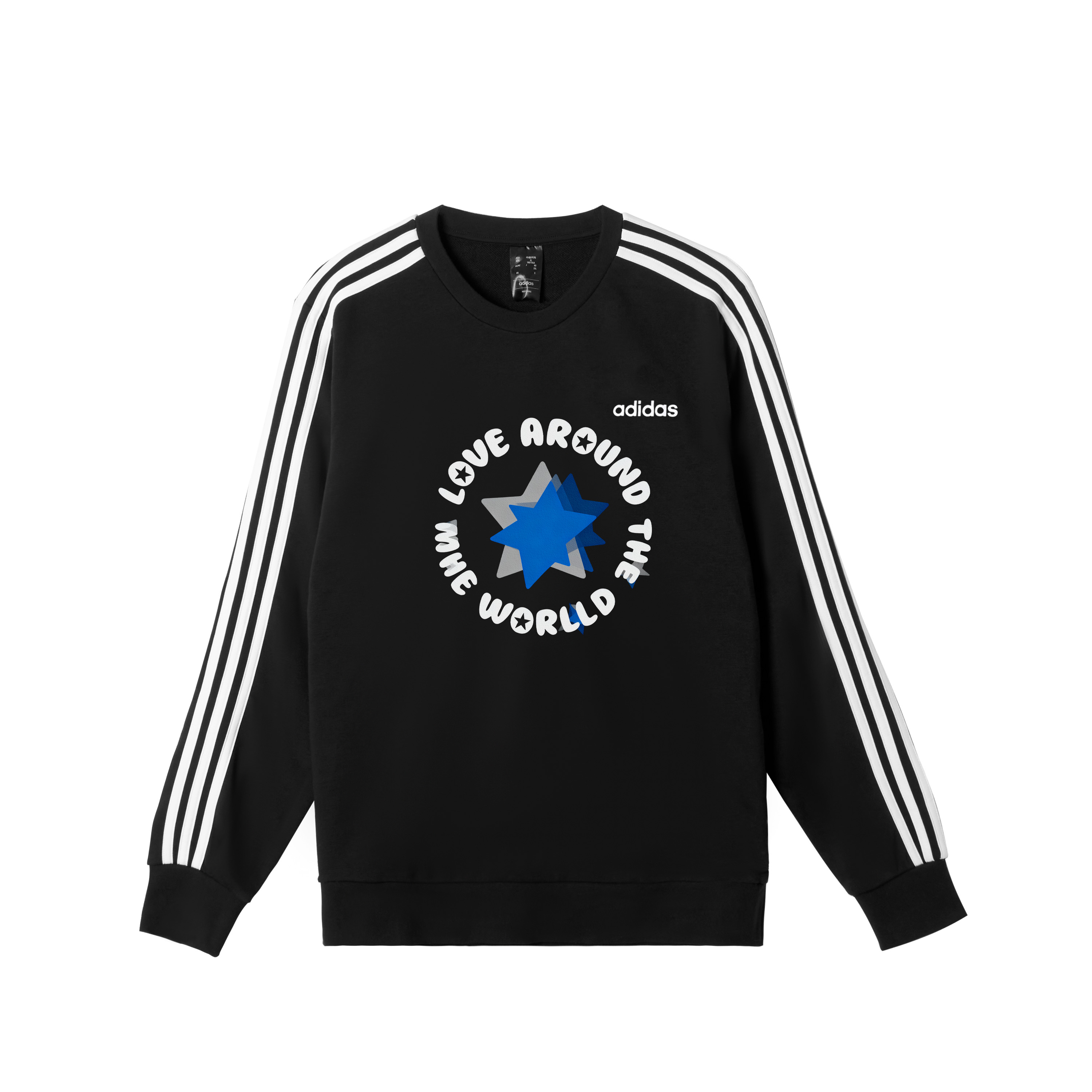 

Adidas Мужская толстовка с круглым вырезом, черная, средней толщины