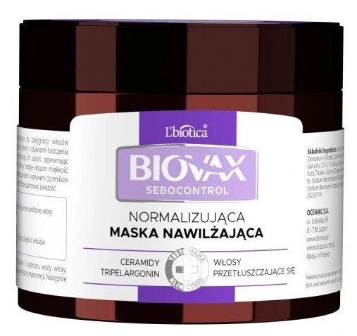 

Маска для жирных волос, 250 мл BIOVAX sebocontrol, Oceanic